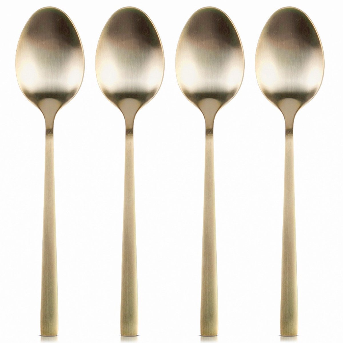 Excellent Houseware - Theelepel - Roestvrijstaal - Goudkleurig - 4 stuks