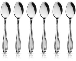 Orion Conic Serie - Roestvrijstalen Espresso Lepeltjes - 6 Stuks - Geschikt Voor Vaatwasser - Elegant