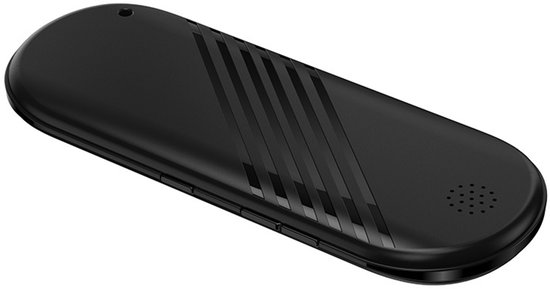 Draagbare zwarte slaapspeaker met dubbele botgeleiding speakers, Bluetooth, timer en kaartsleuf, open geluid