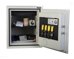 Technomax TECHNOFIRE 30 S E - Brandkasten - Compact en Modern - Lichtgrijs - Brandwerend - Elektronisch slot