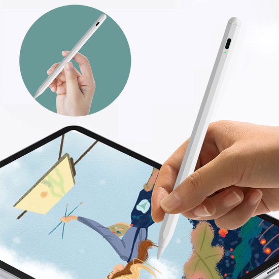 STILVORA Styluspennen - Bluetooth Stylus Pen Voor Schetsen En Schrijven, Apple Pencil Alternatief Met Vervangbare Tip, Oplaadbaar - ABS, Wit — afbeelding 3