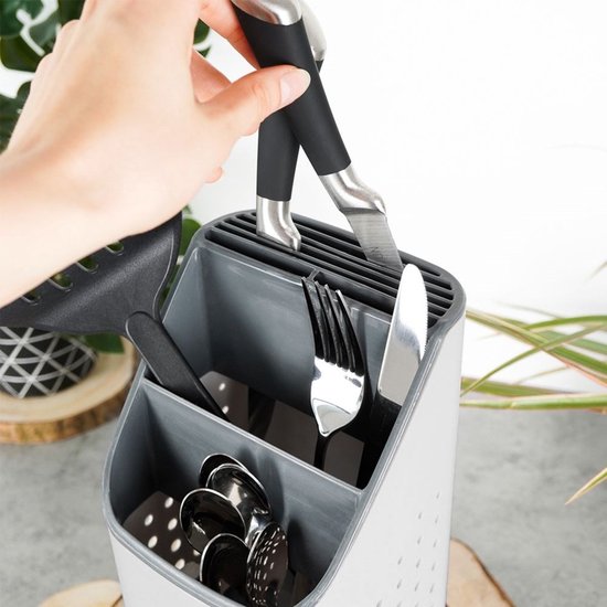 Bestek Organizer Pouch - 13 Stuk Silverware Tafel Display Stand | 13 stuks Flatware Opvouwbare Reizen Opbergkit met Handvat | 4 Vorken, 4 Lepels, 4 Messen en 1 Chopstick Set - Wandelen | Camping | BBQ's