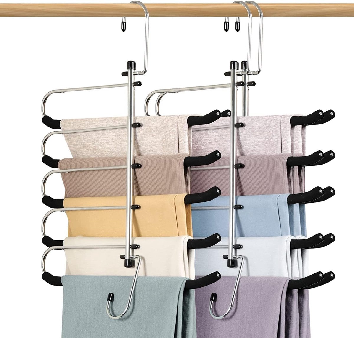 Unyqoos® Ruimtebesparende antislip kledinghangers met schuim, set van drie stuks