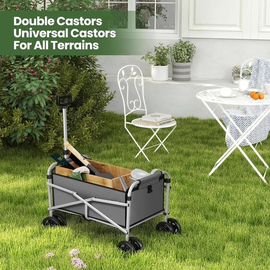 Jessi Store - Bolderkar - Opvouwbaar - Handkar - Outdoor - Transportkar - Met remmen - Dubbele wielen - 80 kg - 86 x 54 x 93 cm van Merkloos — afbeelding 5