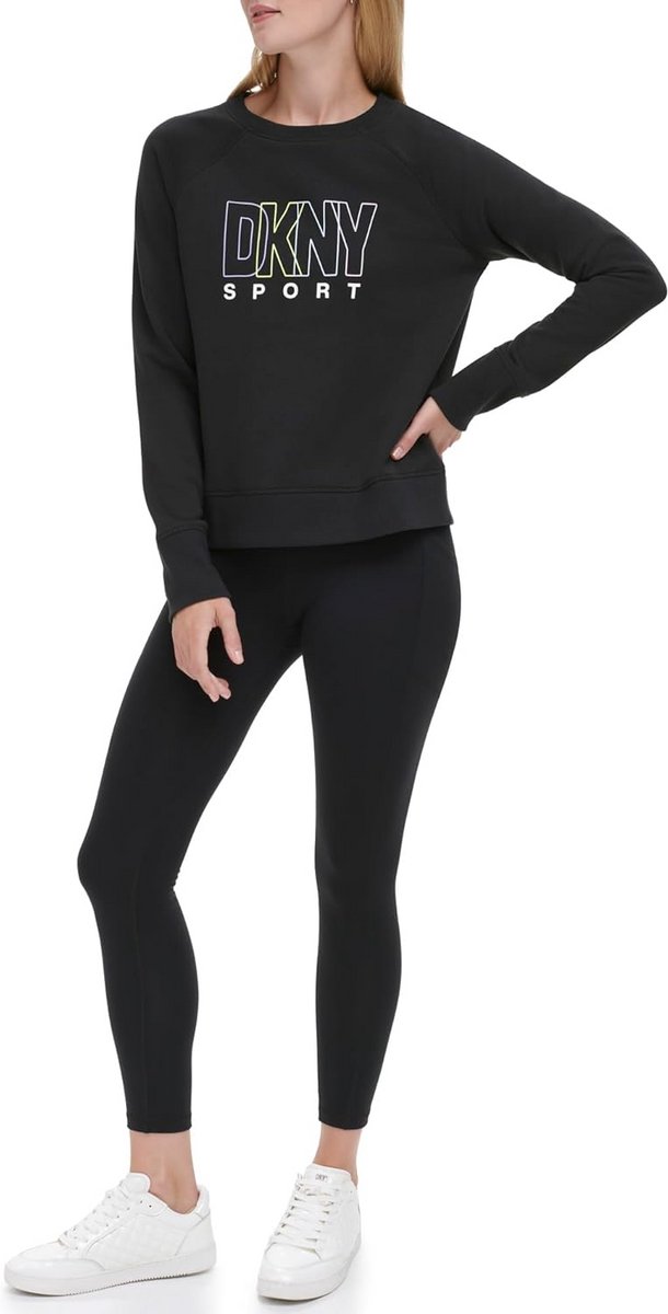 Dames Sweatshirt met Grote Logo Print en Vintage Details