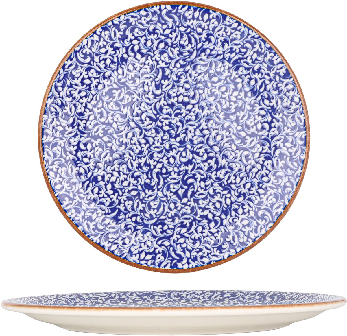 By Bone Dinerbord - Edera Cobalt - Porselein - 27 cm - set van 6