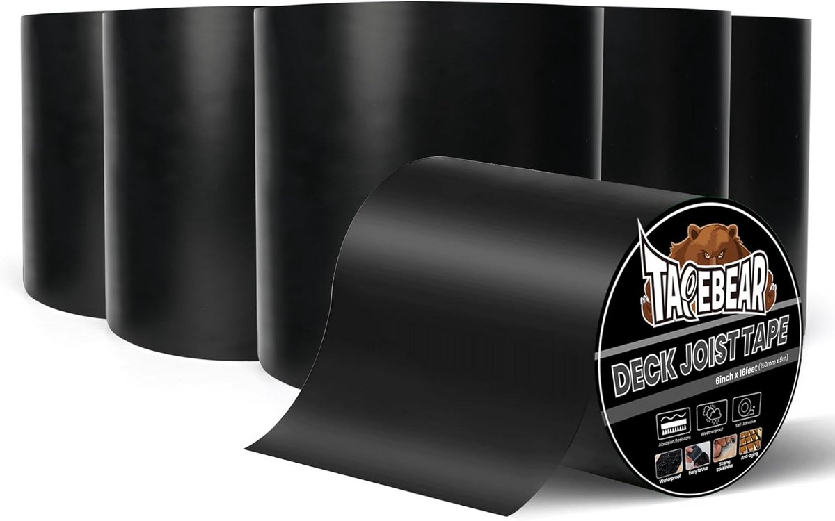Waterdichte Butyl Balkenkit Tape 150mm x 5m - 6 Rollen - Bescherming tegen Corrosie en Weer voor Houten Constructies