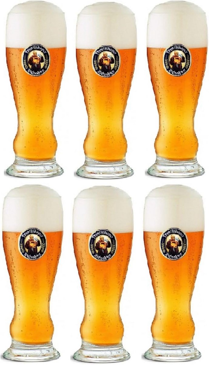 Set van 6 Tarwebierglazen 500 ml - Robuust en Vaatwasserbestendig
