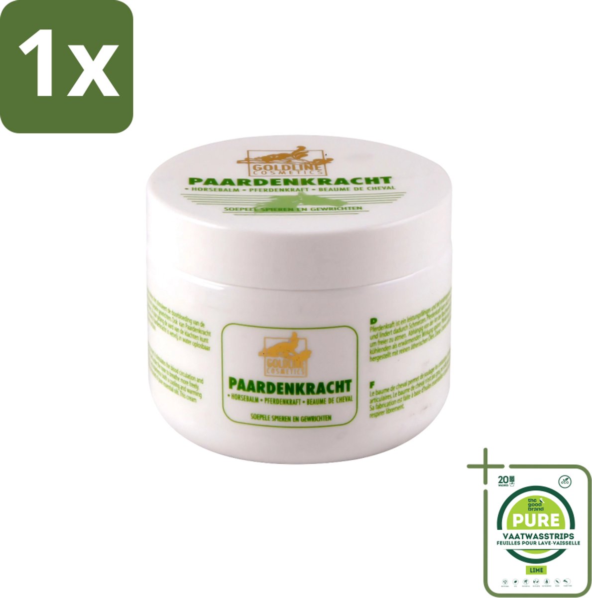 1 x Goldline - Bodycrème - Paardenkracht - Herstel & Verzorging - 250 ml - Bodycrème - Huidverzorging - Herstelcrème - Spierverzorging - Diepe Hydratatie