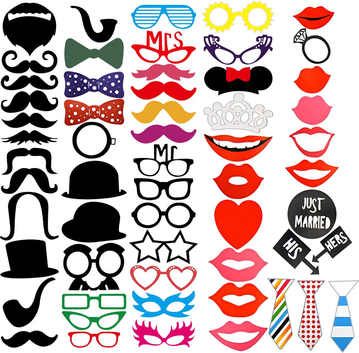 Daily Essentialz 58 stuks Foto Props - Photobooth Props - Photobooth Frame - Party Props