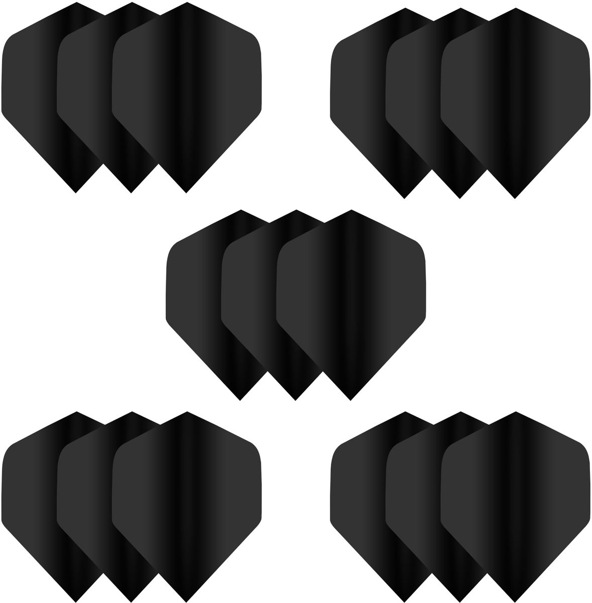 IMPERATORIS® Dart Flights Set - Dartpijlen Accessoires - Standaard Vorm - Extra Sterk - Voor Softtip en Steeltip Darts - Set van 15 - Zwart