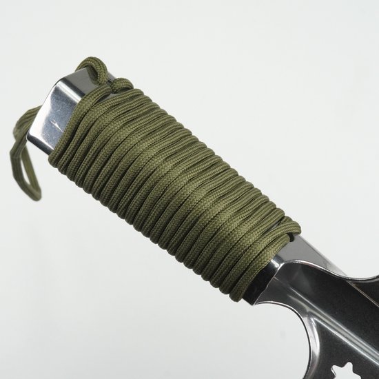 AdroitGoods RVS survivalspade met paracordhandvat, incl. hoes en slijptool - multifunctionele roestvrijstalen survival schep – compacte outdoor tools set voor kamperen, tuinieren, hiking, bushcraft en noodsituaties — afbeelding 4