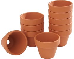 Set van 10 Terracotta Bloempotten - Ongeglazuurd Aardewerk voor Binnen en Buiten