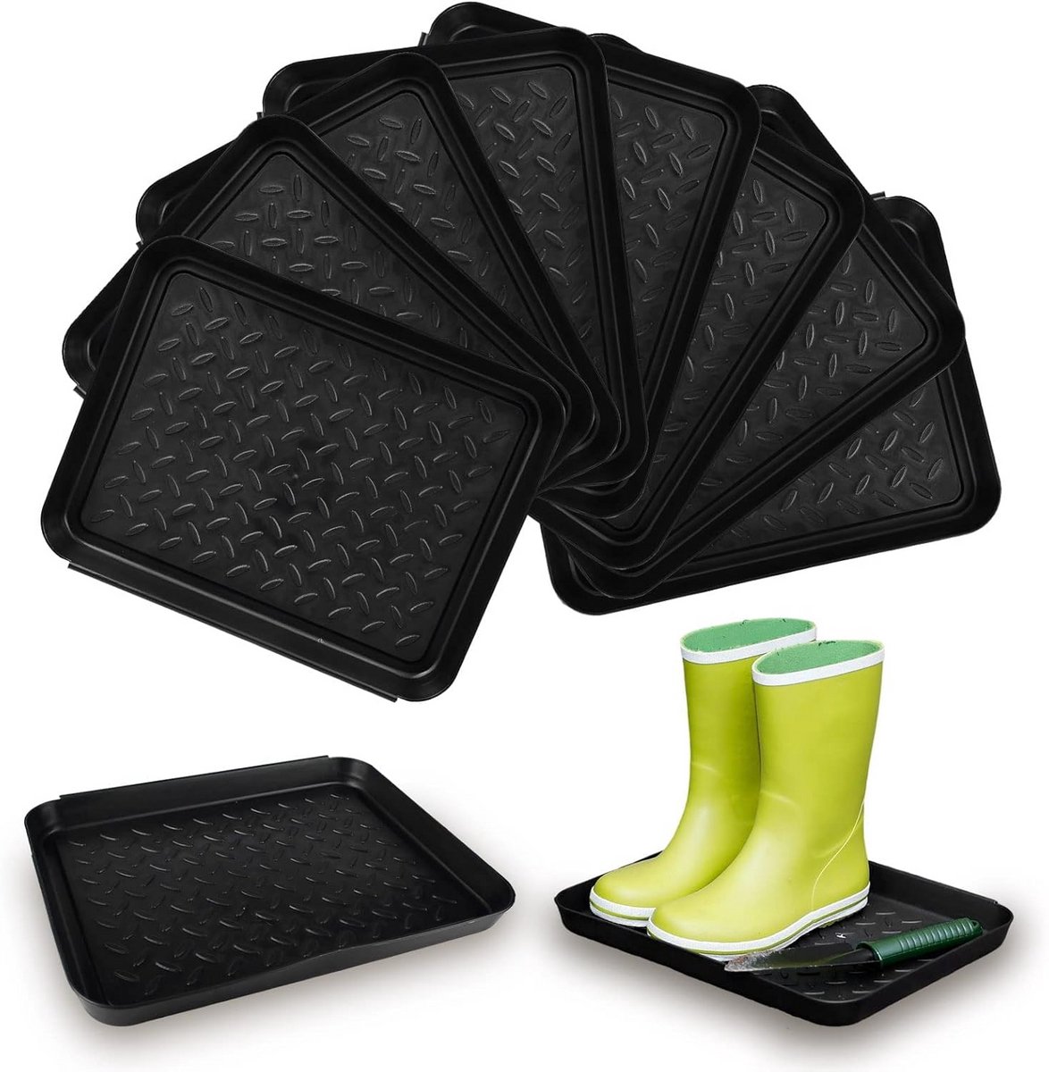 8x Kunststof Schoenenbak met Opstaande Rand - Slootmat voor Modder & Water