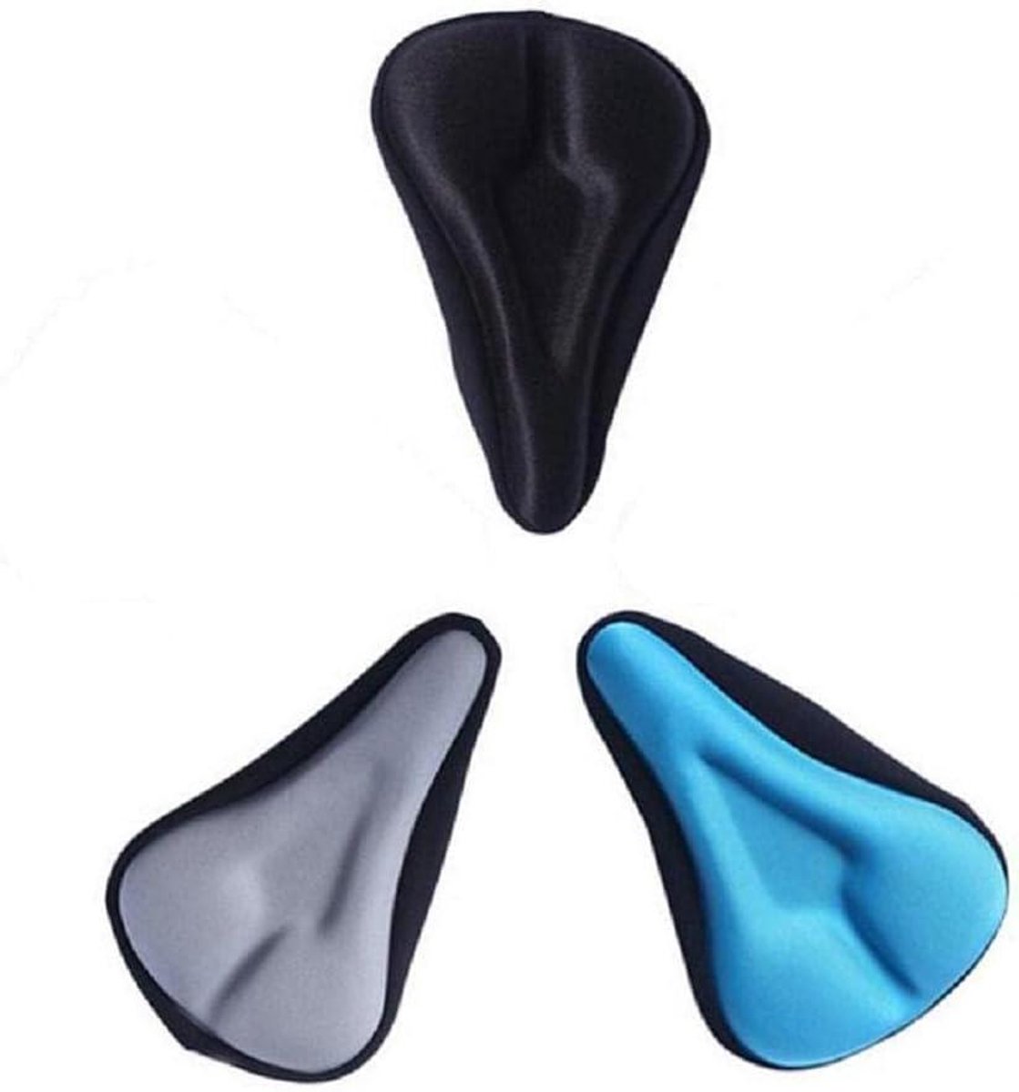 Provento - Gel Kussen voor Extra Comfort Fietszadel Cover - Zwart/Blauw/Grijs - Gym en Zweren Verlichting