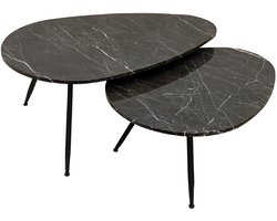 PTMD - Salontafel Veria - Bruin - 0x0x0cm - Set van 2