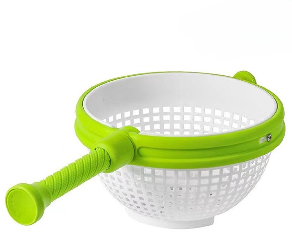 2-in-1 Salade Rotator - Groentewasser - Vergiet - zeef - Afvoermand - Kunststof - Groen