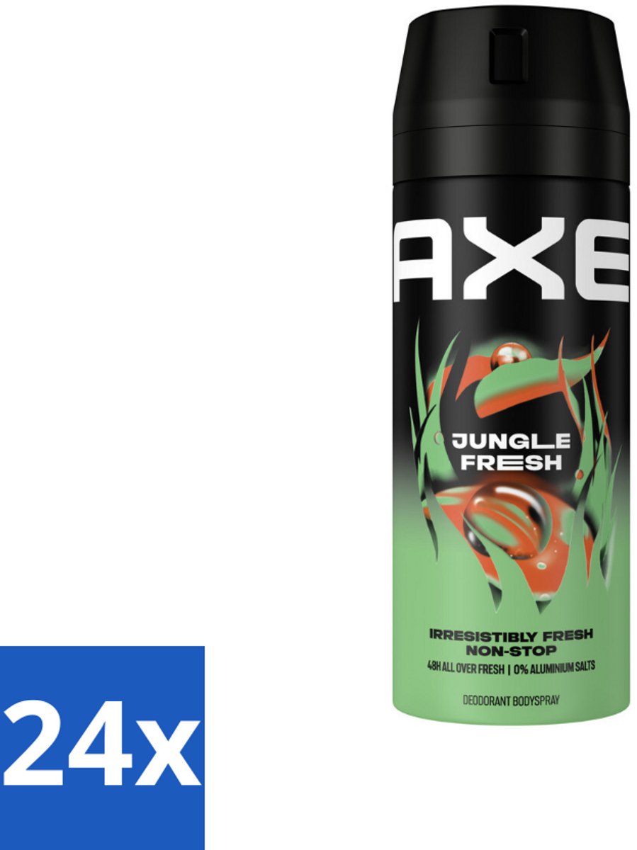 24 x AXE - Deodorant Spray - Jungle Fresh - Tropische Geur - Verfrissend - 150 ml - AXE Deodorant - Jungle Fresh - Tropische Geur - Deodorant Spray - Frisse Geur