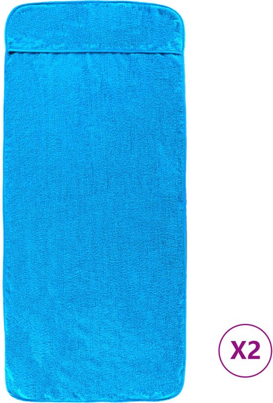 vidaXL-Strandhanddoeken-2-st-400-g/m²-60x135-cm-stof-turquoise