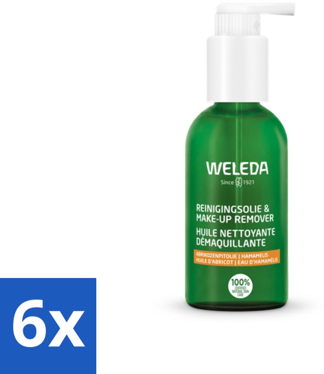 WELEDA - Reinigingsolie & Make‑up Remover - 150 ml - Voordeelverpakking - 6 stuks