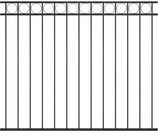 Panneau de clôture vidaXL 1,7 x 1,5 m en acier noir - Panneau de clôture - Panneaux de clôture - Panneau de clôture - Panneaux de clôture