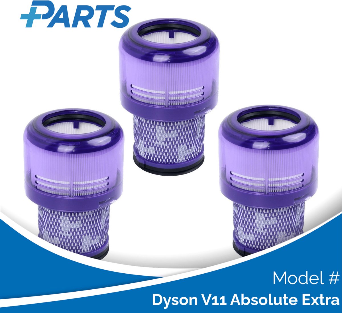 Dyson V11 Absolute Extra Filters (3 Stuks, Plus.Parts® alternatief voor 970013-02)