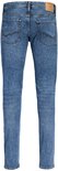 Achterkant van een blauwe slim fit jeans met Jack & Jones label.