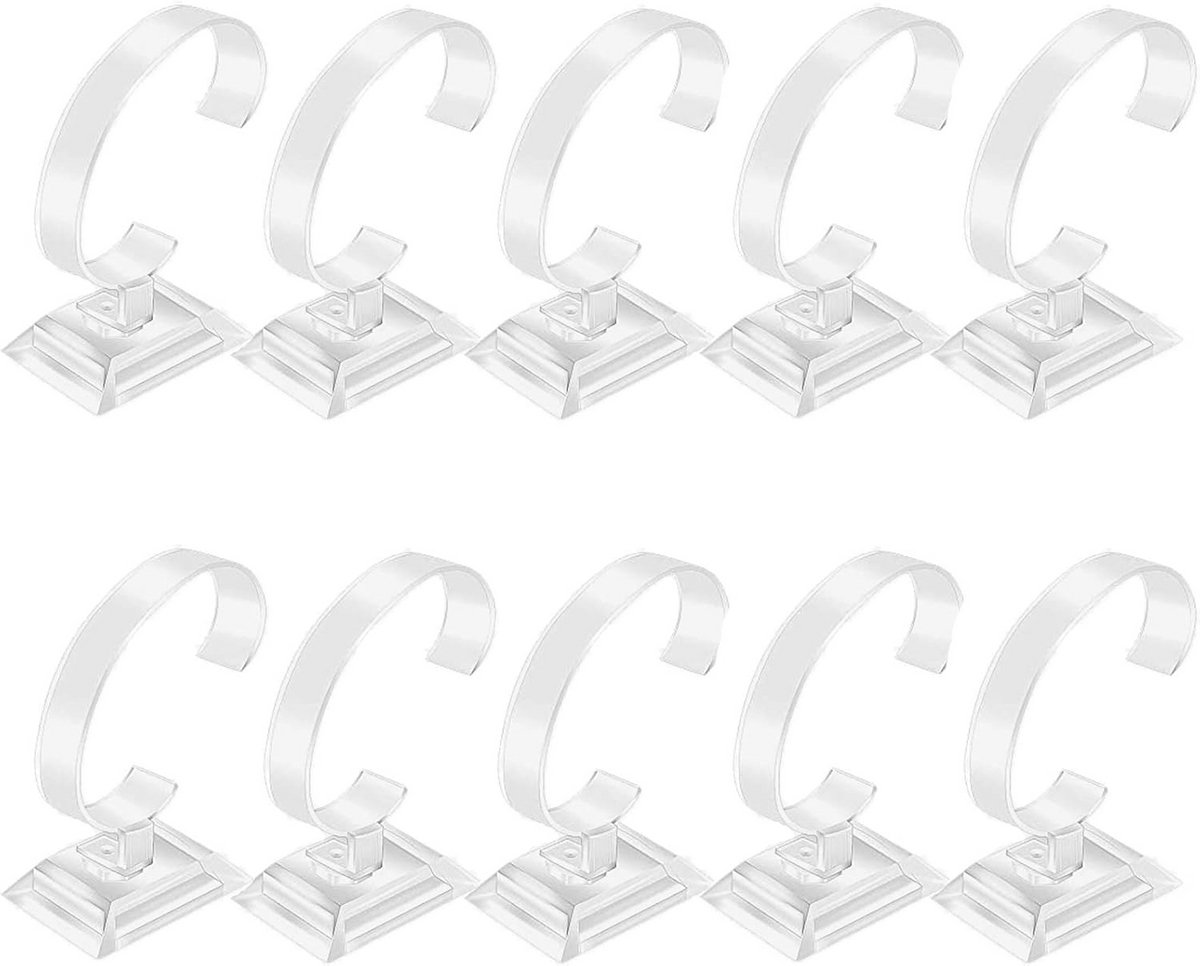 Transparante Horloge Standaard 10 Stuks - Ideaal voor Thuis en Winkelgebruik