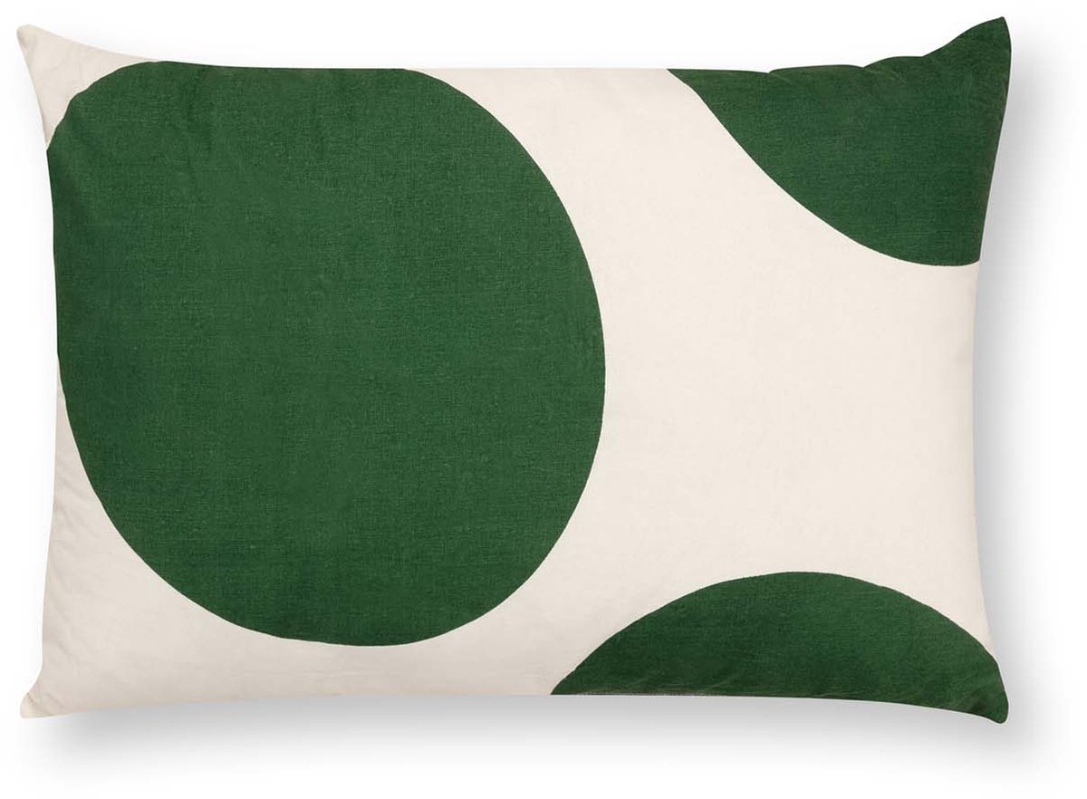 vtwonen Sierkussen - Stippen - Kussen voor de Woonkamer - Donkergroen - 50x70cm
