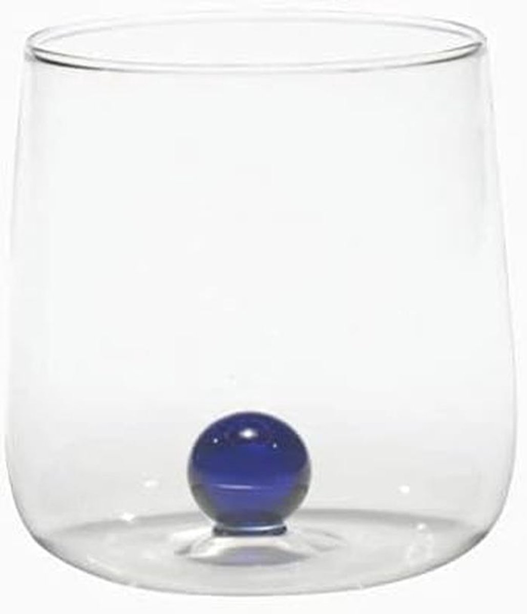 Handgemaakte blauwe borosilicaat glazen - 44 cl, diameter 88 mm, set van 6
