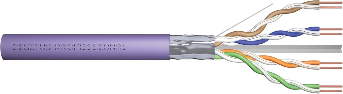 Image of 100 m Cat 6 Netwerkkabel - Halogeenvrij - PoE+ Compatibel - LSZH Installatiekabel Ethernetkabel - Violet