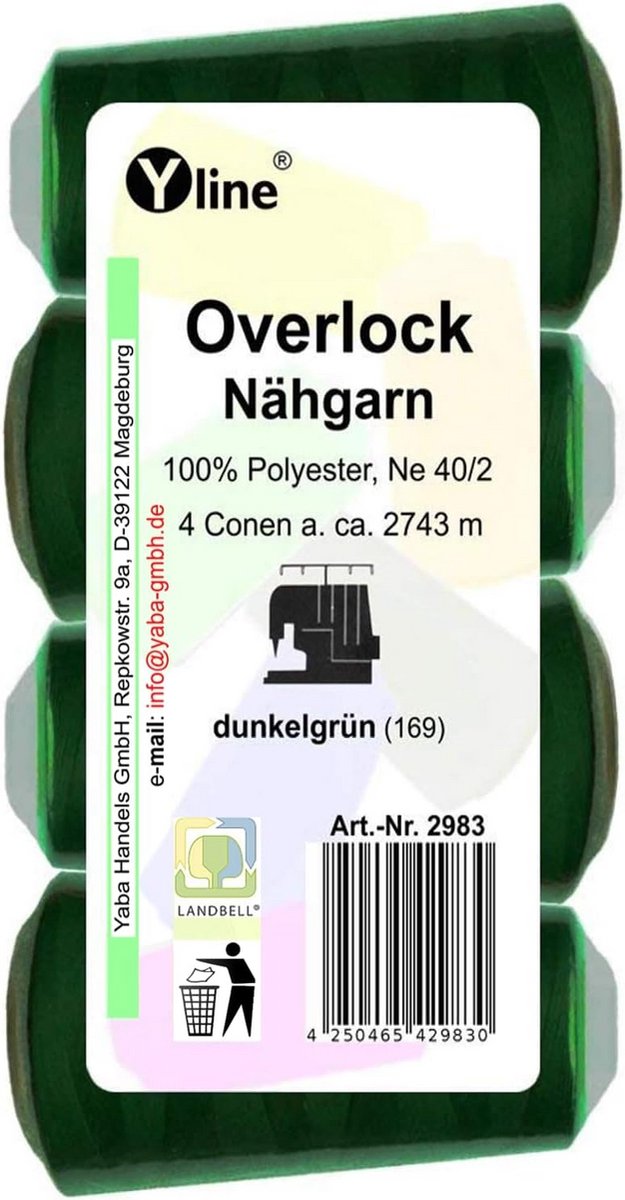 Overlock Naaigaren Spoelen 4 Stuks - Donkergroen Polyester 2743 m