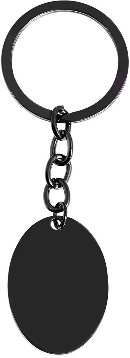 AKZENT Akzent Unisex Sleutelhanger Avino roestvrij staal, graveerbaar, ovaal, zilver of zwart
