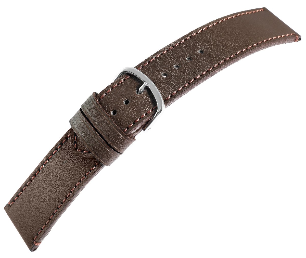 Steinmeister Steinmeister heren vervangende armband LB0039 Horlogeband van echt leer, donkerbruin, 18 mm - 24 mm