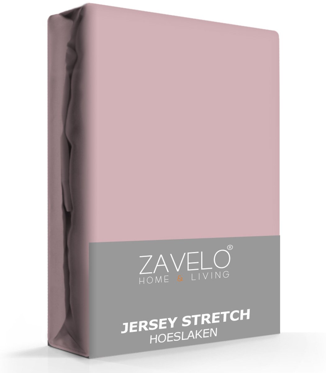 Zavelo® Jersey Hoeslaken Roze-Lits-jumeaux (160x200 cm)