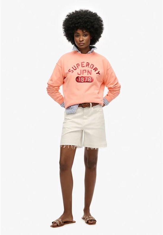 Pull à col roulé à empiècements Varsity Loose Crew Superdry pour femme