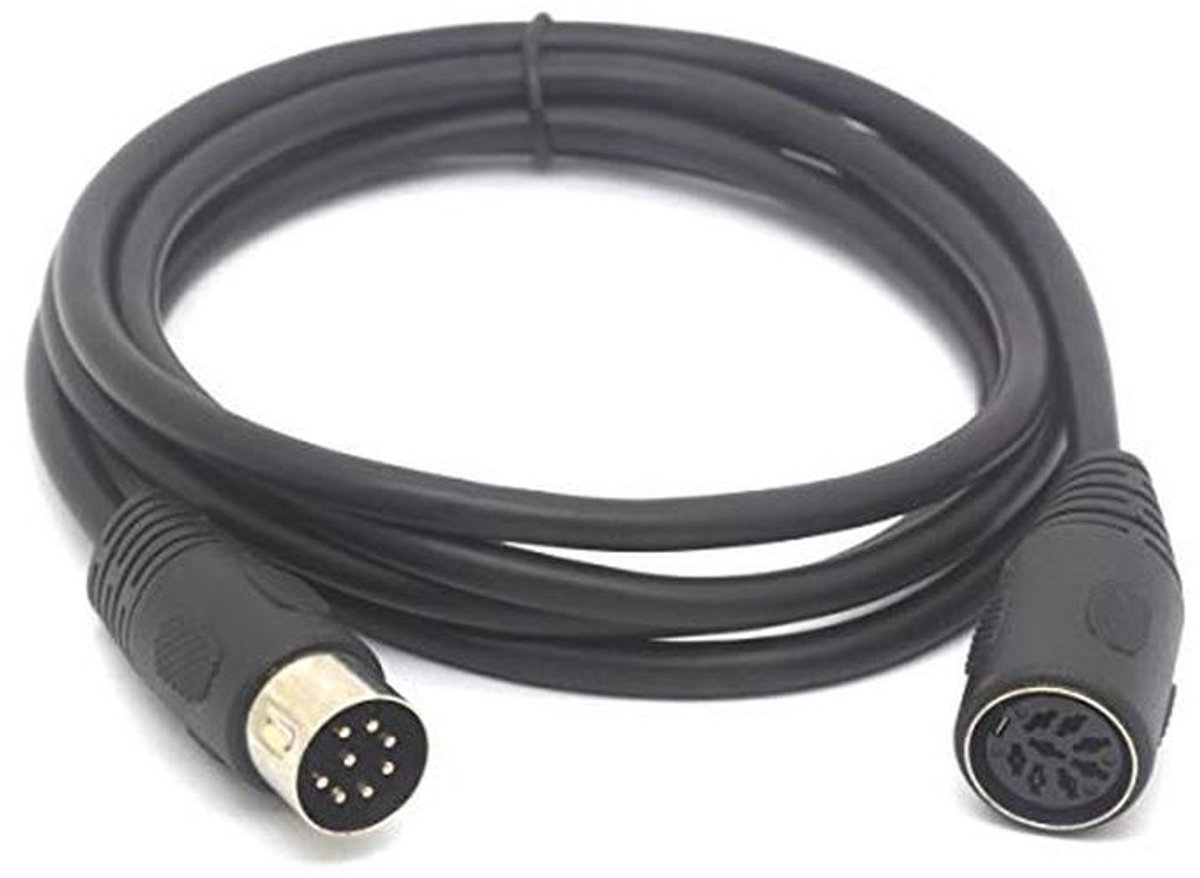8-Pin DIN MIDI Kabel Verlenging - Mannelijk naar Vrouwelijk 1,5 Meter