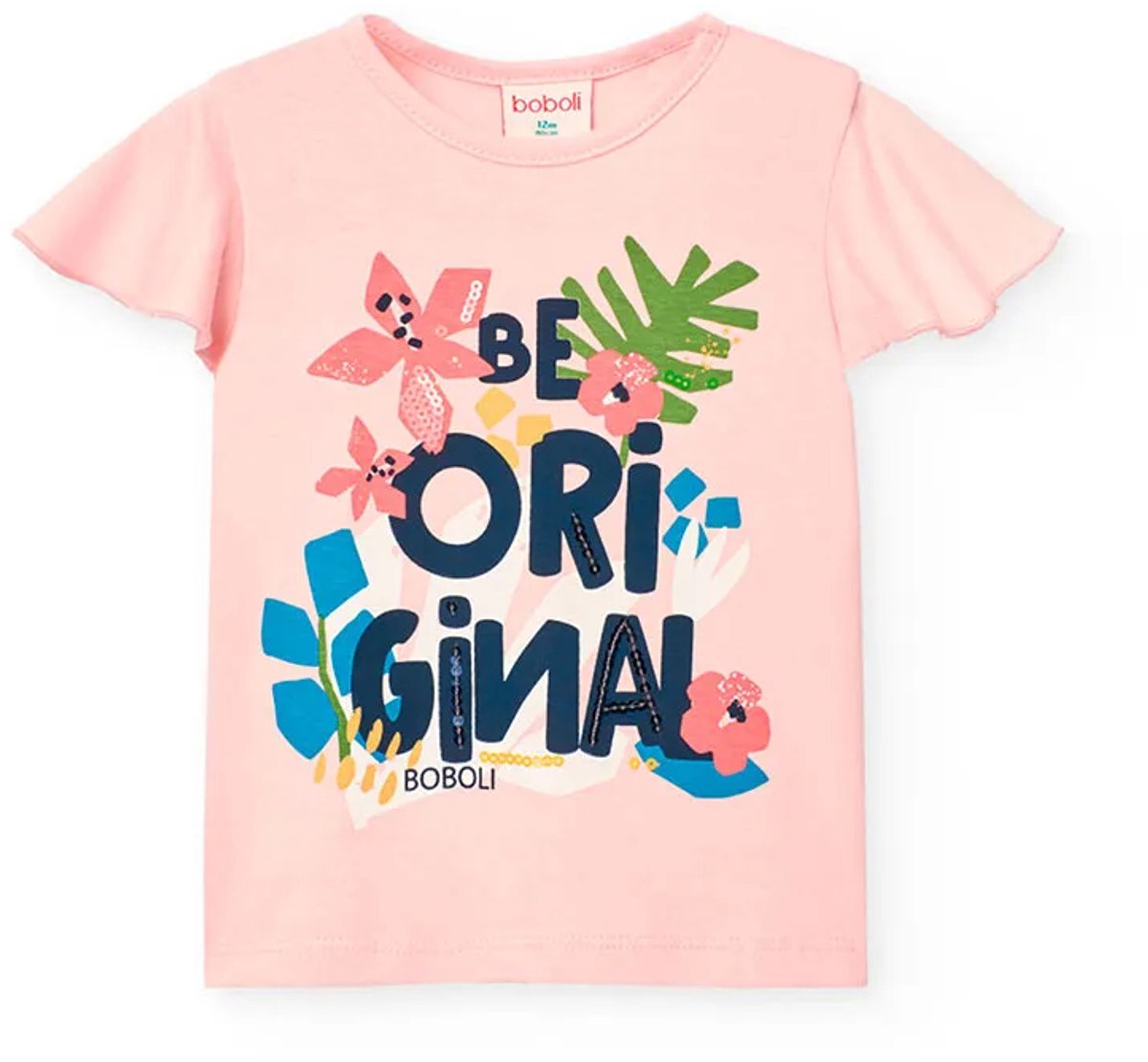 Boboli Knit T-shirt Met Korte Mouwen Roze 9 Months Meisje