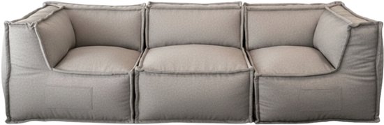 Bananair - Canapé modulaire 3 places - 3 coussins de siège détachés - Met armleuningen - Poches latérales - Aspect lin - 90x262 cm - Beige
