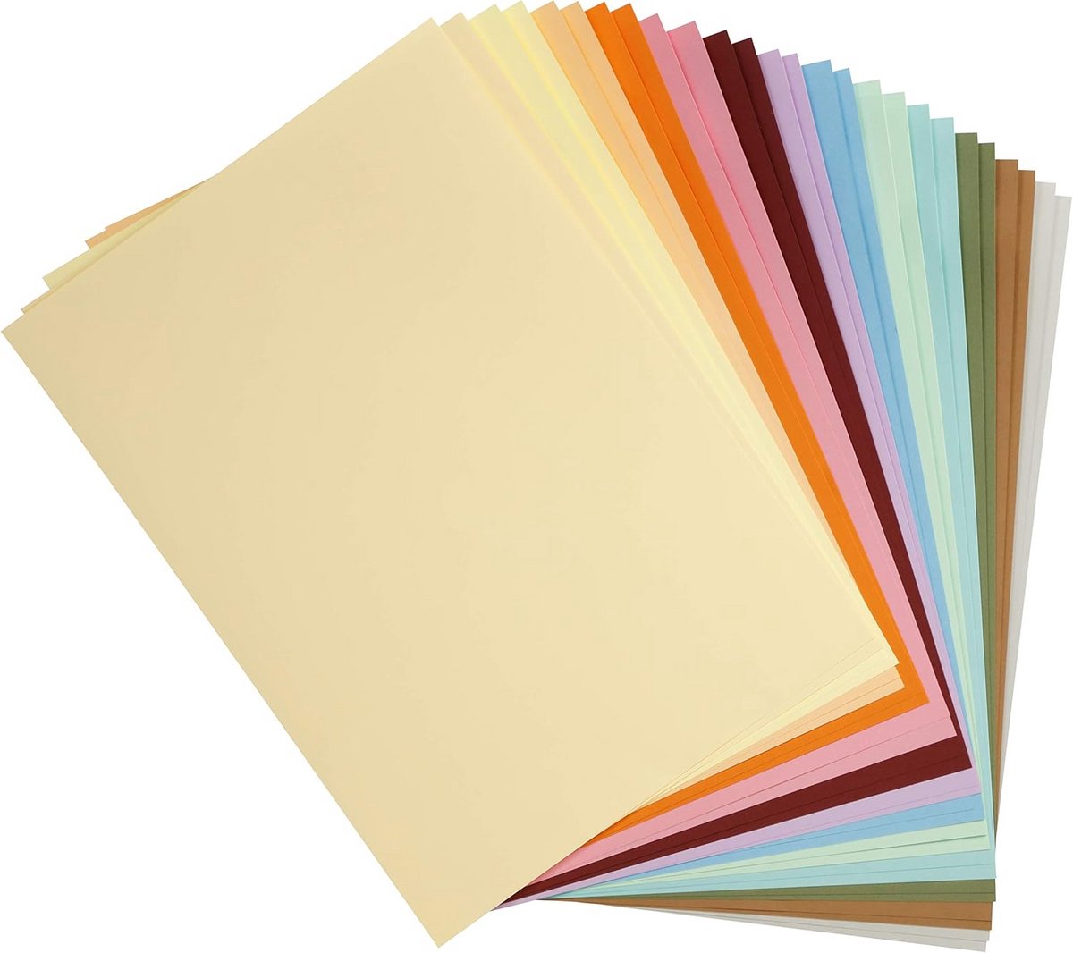 Gekleurde Tekenkaart A4 - 185 g/m² - Pastel Kleuren - 2 Verpakkingen van 14 Vellen