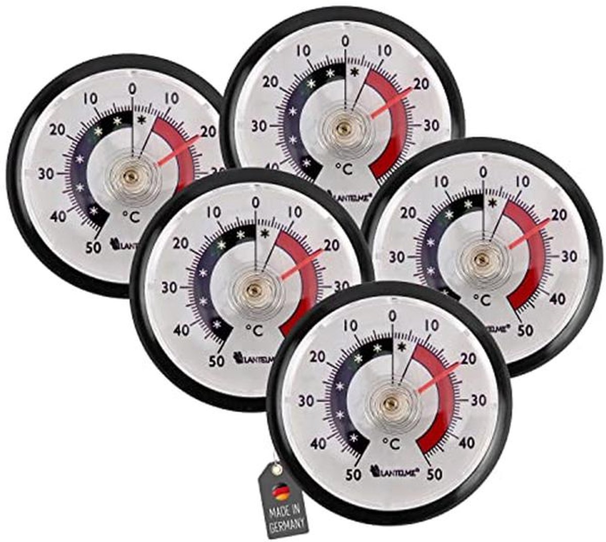 Set van 5 Zelfklevende Koelkastthermometers - Temperatuurmeter voor Koelkast en Vriezer tot -50°C