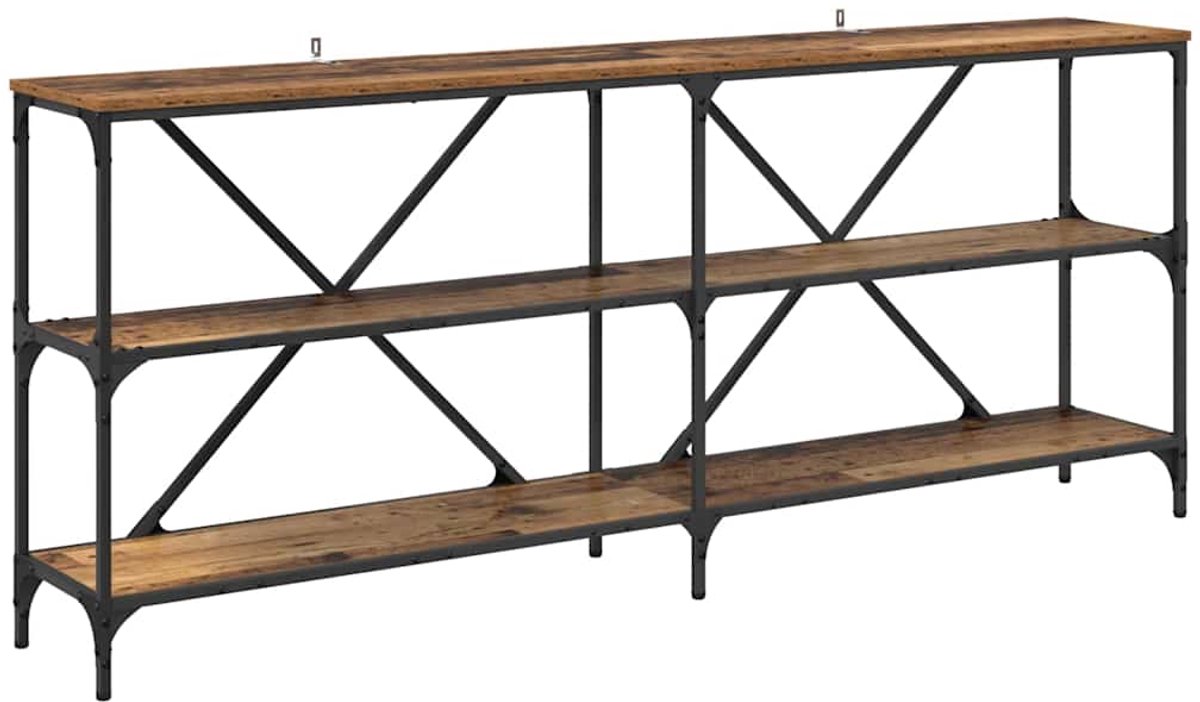vidaXL Wandtafel - Oudhout - 180 - x - 30 - x - 75 - cm - Bewerkt - hout