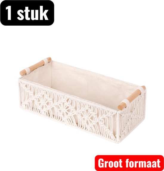 Katoenen Touw Opbergmand voor Desktop - Ruimte Kasteel.nl