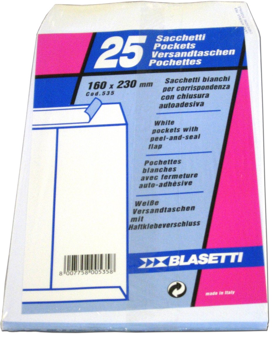 Blasetti 0535, Wit, Papier, 80 g/m², 160 mm, 230 mm, 25 stuk(s)