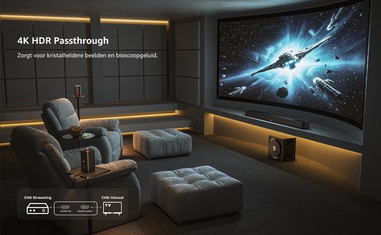 ULTIMEA Skywave X60 7.1.4ch Professioneel Draadloos Surround Sound Systeem voor TV met Dolby Atmos, Soundbar met 8" Draadloze Subwoofer van Ultimea — afbeelding 3