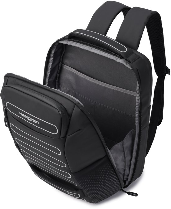 Hedgren Handle M P Sac à dos 15,6 pouces avec 2 compartiments et protection RFID – Taille moyenne – Noir