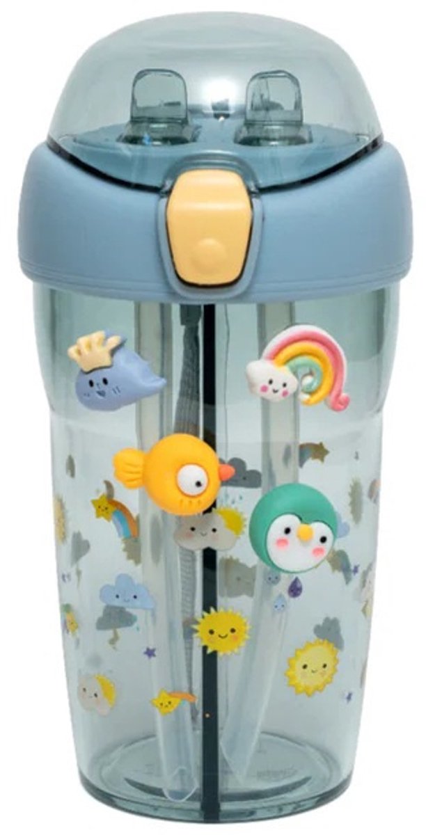 Petit Monkey Drinkfles Sparkling Sky - Blauw