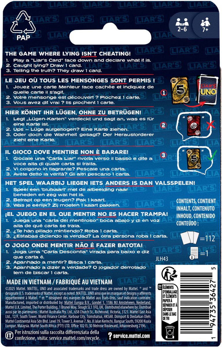 Mattel Games UNO Liar's — afbeelding 2