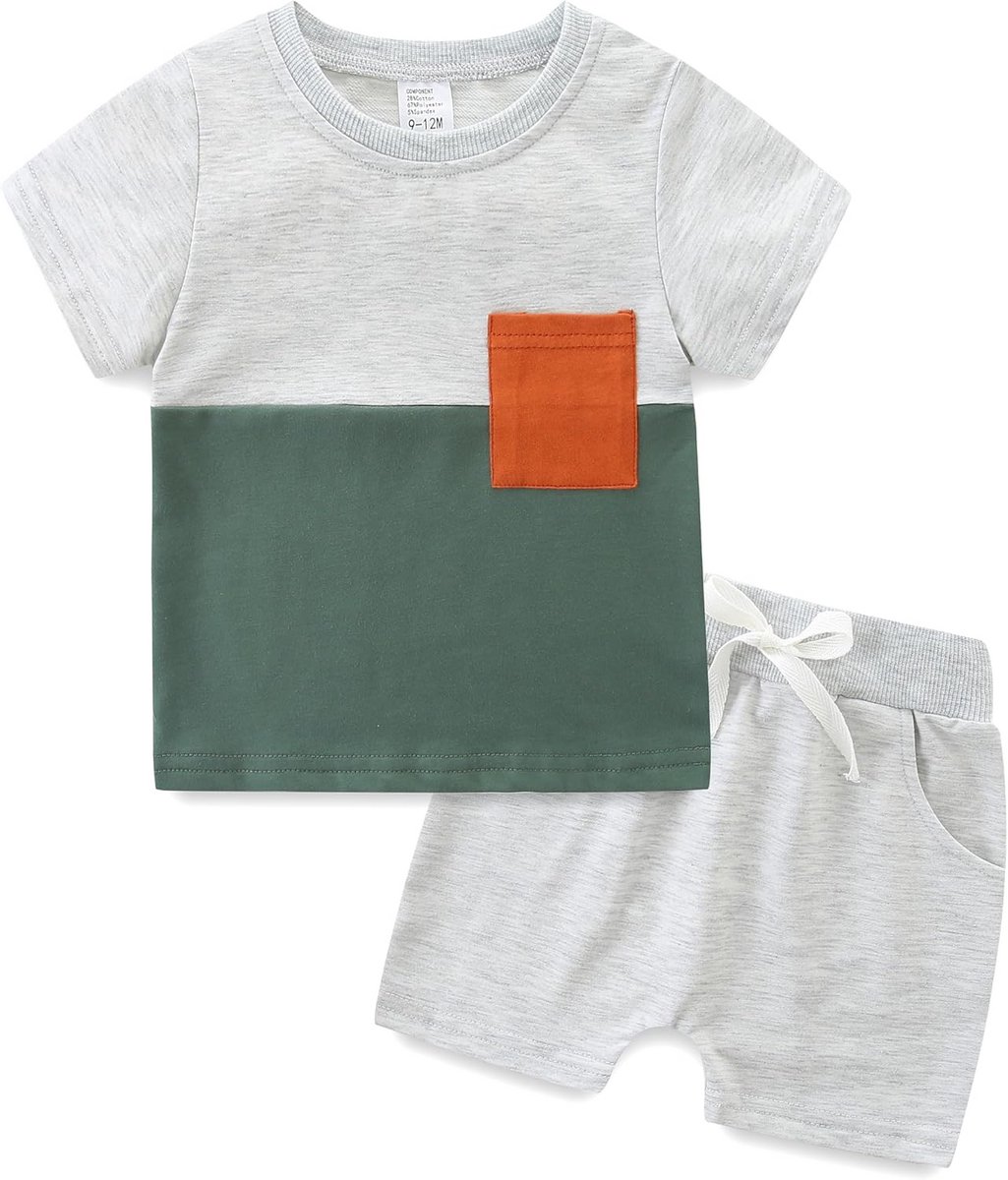 Set: Zomer T-shirt en Korte Broek voor Baby Jongens - Comfortabele Kinderkleding
