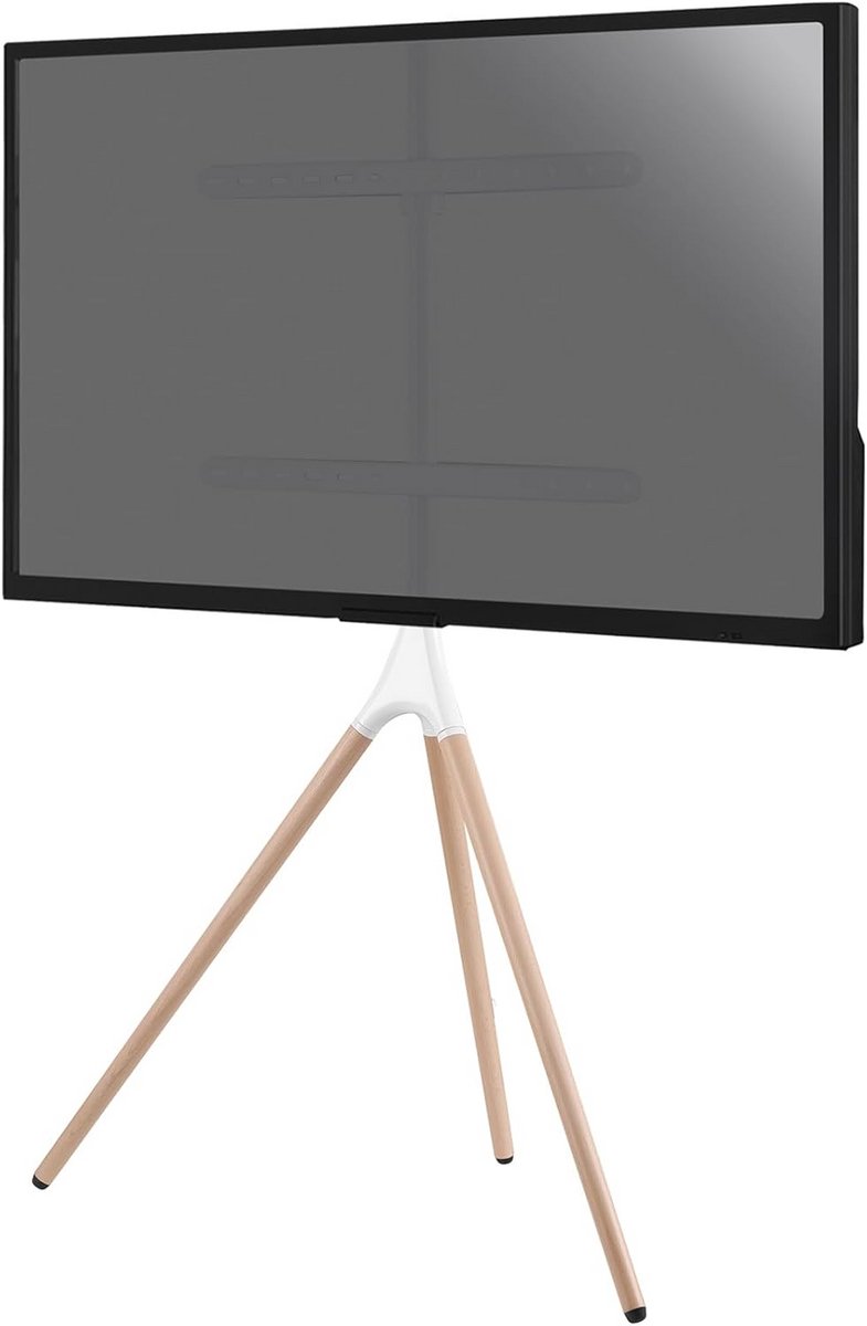 TV Standaard Ezel Design Scandinavisch voor Televisie 45 tot 65 Inch Wit/Beuken